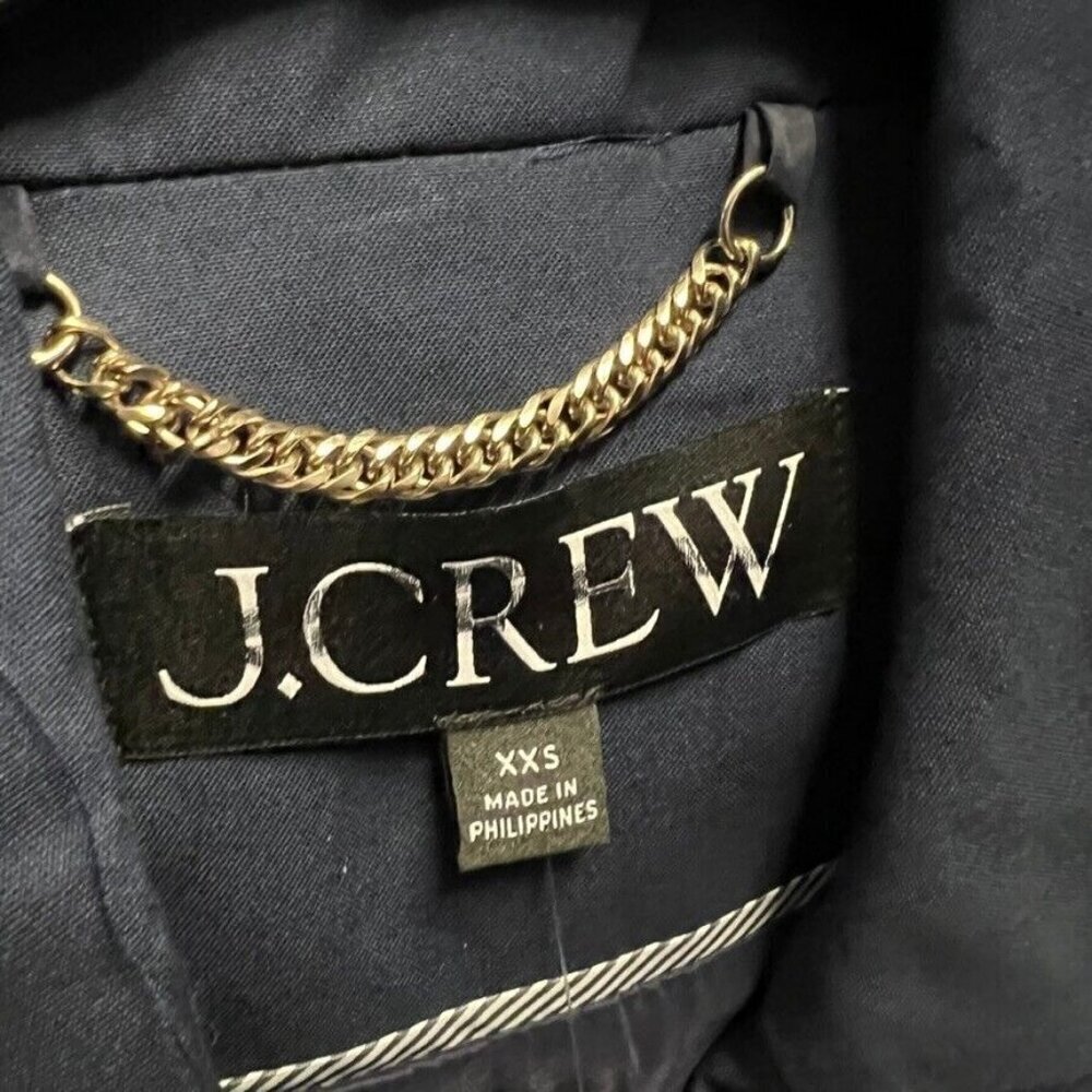 J.Crew $298 Short Trench Coat Navy Bllue Size XXS BJ979 - Picture 8 of 8